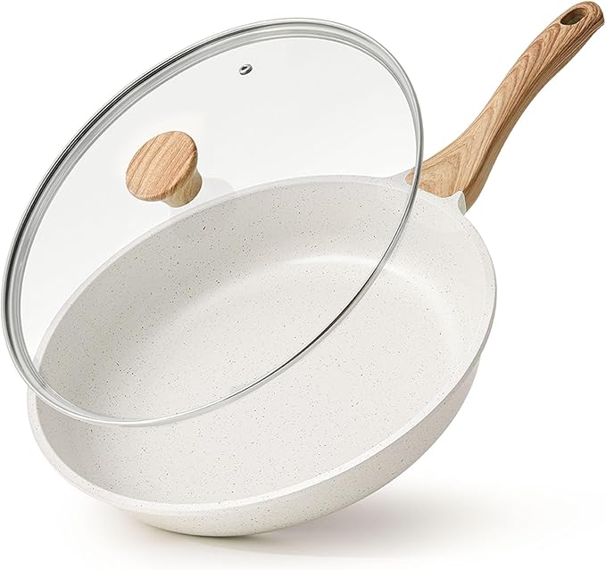 Nonstick Ceramic Frying Pan with Lid — 8"/9.5"/10"/11"/12.5" Omelet & Chef's Pan