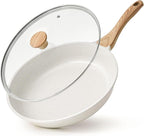 Nonstick Ceramic Frying Pan with Lid — 8"/9.5"/10"/11"/12.5" Omelet & Chef's Pan