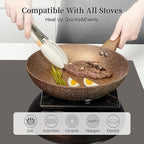 3-Piece Granite Nonstick Cookware Set with Lids — Induction Safe, PFOA Free Skillets