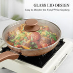 3-Piece Granite Nonstick Cookware Set with Lids — Induction Safe, PFOA Free Skillets