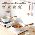 13-Piece Ceramic Nonstick Cookware Set — PFAS Free Pots & Pans with Silicone Tools