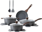 13-Piece Swiss Granite Nonstick Cookware Set — PFOA Free Pots & Pans with Stay-Cool Handles