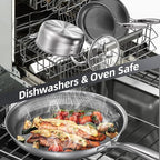 3-Piece Stainless Steel Nonstick Frying Pan Set — 8", 10" & 12", Induction & Oven Safe