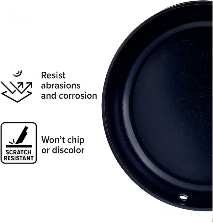 3-Piece Forged Fry Pan Set — 8", 10" & 12" Duralon Blue Ceramic Nonstick, Black, Induction Ready