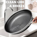 12" Hybrid Nonstick Stainless Steel Frying Pan with Lid — Improved Nonstick Skillet